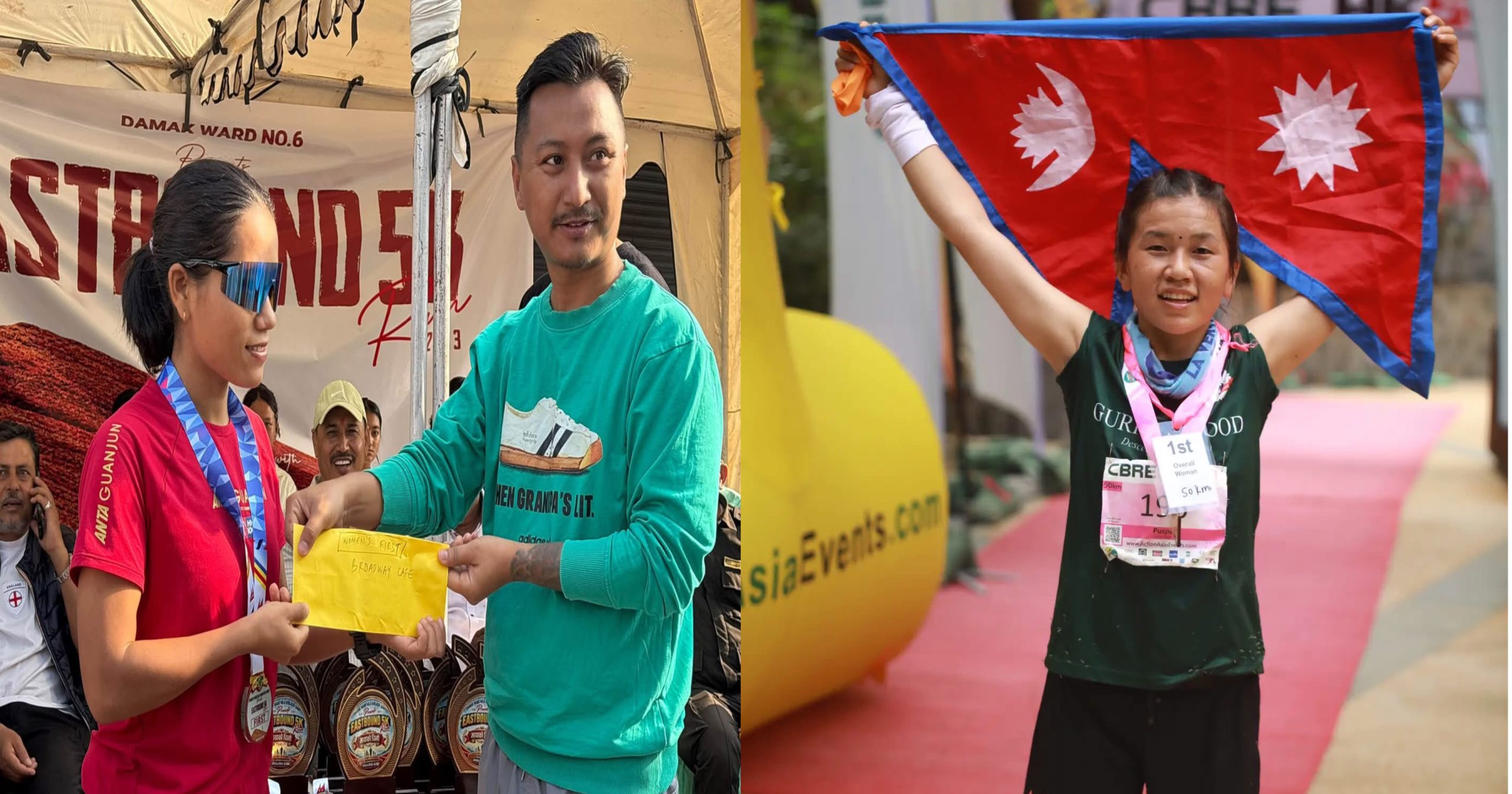 दमकमा निक्की र हङकङमा पुष्पा प्रथम: पाँचथरका दुई धाविकालाई दोहोरो सफलता